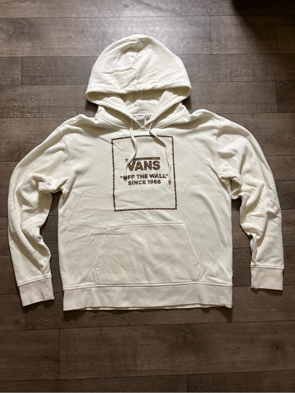Vans Cream Pullover Hoodie with Box Logo